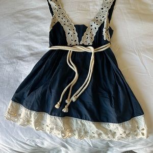 Adorable Odille by Anthropologie Blue Babydoll Top